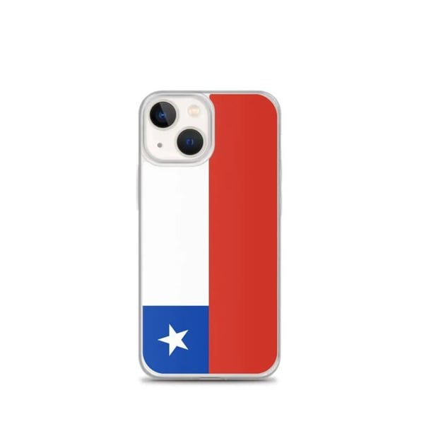 Mobilskal – Chileflagga – Kompatibel med iPhone 13 mini – Mjukt fodral – Stötsäkert och hållbart – Silikon – Pixelforma