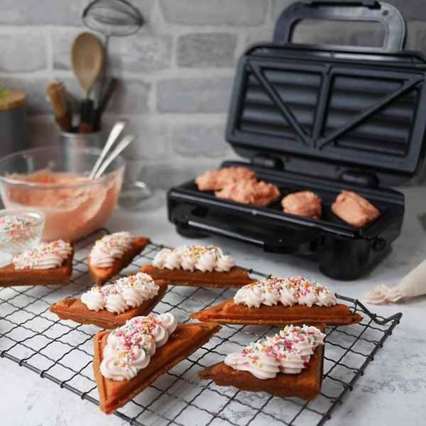 Apparat för croque-monsieur - Breville - VST082X - Extra djup - Non-stick plåtar - Kompatibel med våffeljärn