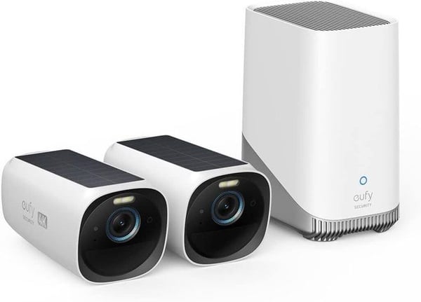 eufy Security eufyCam S330 - WiFi-övervakningskamera - 4K-upplösning - Solenergi - Färg Night Vision - Kräver HomeBase 3