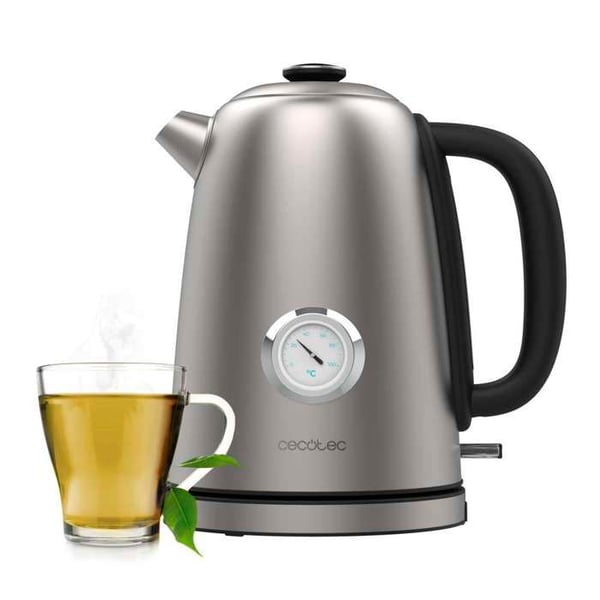 Cecotec Sähkökannu Thermosense 620 Vintage. Kapasiteetti 1,7L, Ruostumaton teräsdesign, 2200W, Analoginen lämpömittari