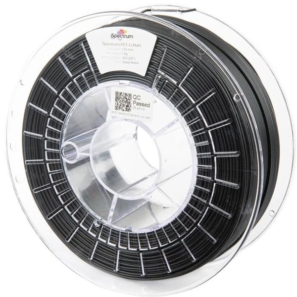 Filament PET-G Mat - FILAMENT - Djup svart - 1.75mm - 1kg - Utskriftstemperatur 255°C