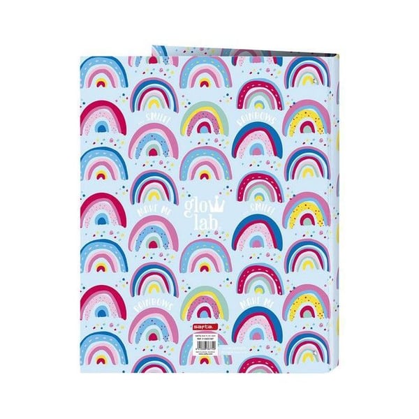 Bindning - plaststötta - transparent - Safta omslag - 512033067 - Glowlab 4-ringmapp 265 x 330 mm