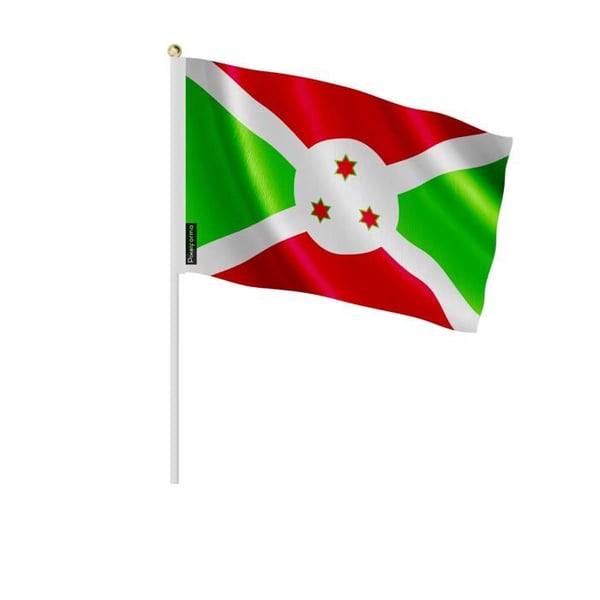 Mini-Flags - Burundi - 14 x 21 cm - Att Hålla i Handen - Polyester - 100 stycken - Pixelforma