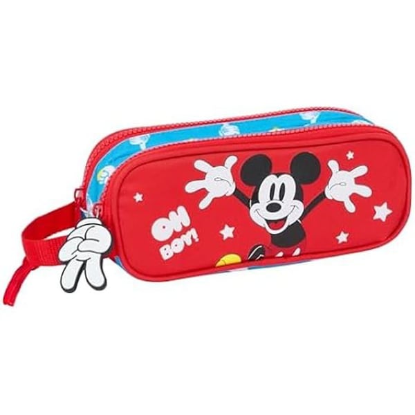 Trousse Dubbel - SAFTA - Mickey Mouse - Bekväm - Mångsidig - 21x6x8 cm