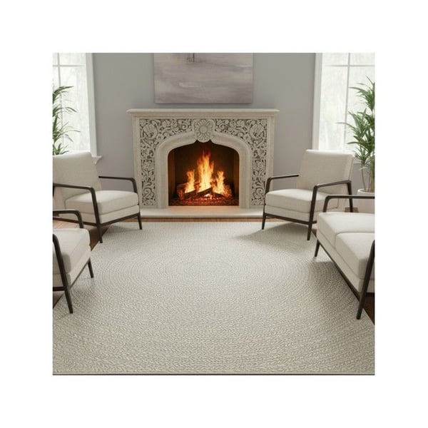 Platt vävt matta - MELIS HOME - Cirkulärt mönster - 240x340 cm - Kräm (Beige) - Hållbar, lättskött