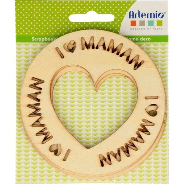 SÄTT 3 SILHUETTER JAG ÄLSKAR MAMMA - 10 CM - TRÄ