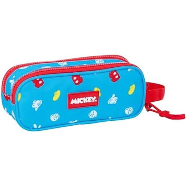 Trousse Dubbel - SAFTA - Mickey Mouse - Bekväm - Mångsidig - 21x6x8 cm