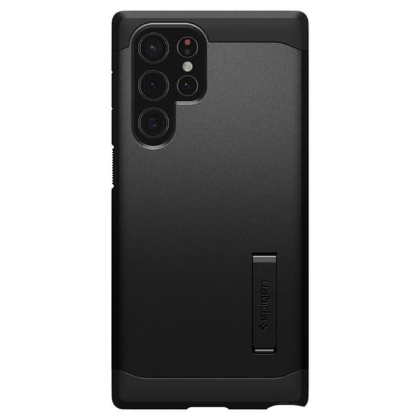 Coque - SPIGEN - Tough Armor - Samsung Galaxy S22 Ultra - Sort - Robust beskyttelse - Indbygget kickstand