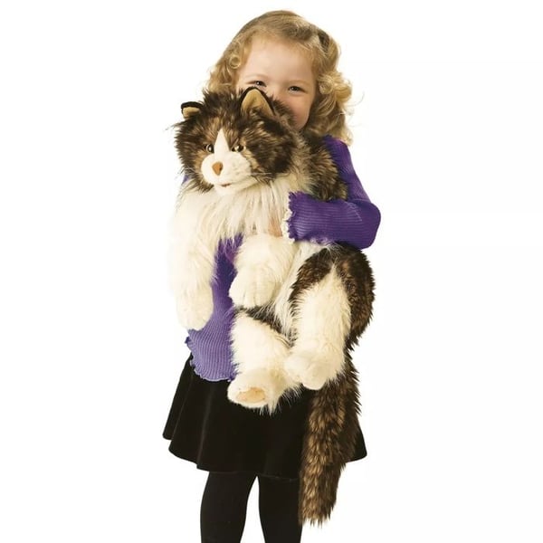 Marionetdukke Kat med ustyrligt hår - Folkmanis - Til børn fra 3 år