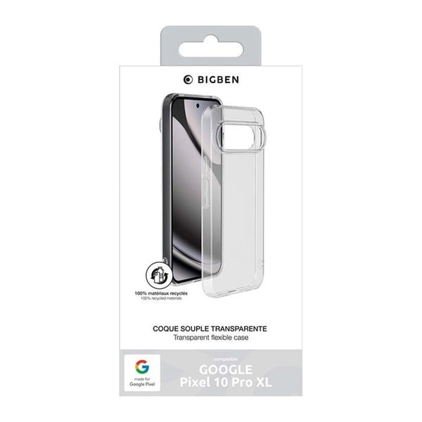 Skydd för Pixel 10 Pro XL - BIGBEN - Pixel 10 Pro XL - Mjuk TPU - Anti-gulning - Stötskydd