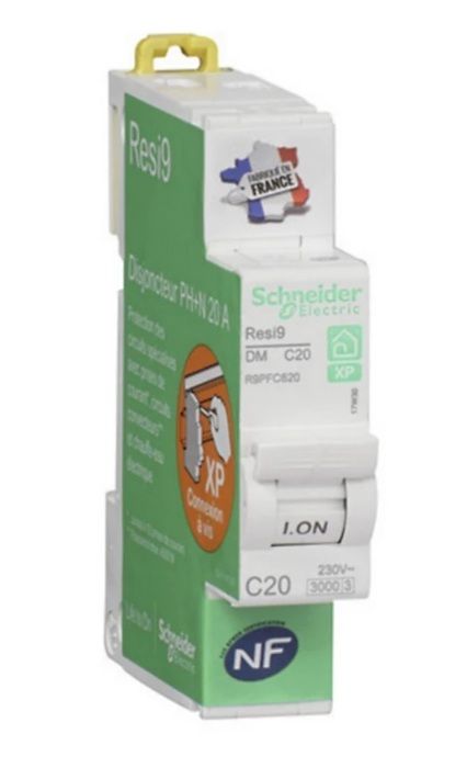 Distributionsbrytare - Schneider Electric - Resi9 XP - 20A - Kurva C - Magnetotermisk
