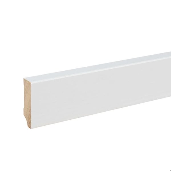 PROVISTON Massiv träsockel 16 x 50 x 2400 mm Vit att limma, skruva &amp; spik 60 meter | 25 stycken