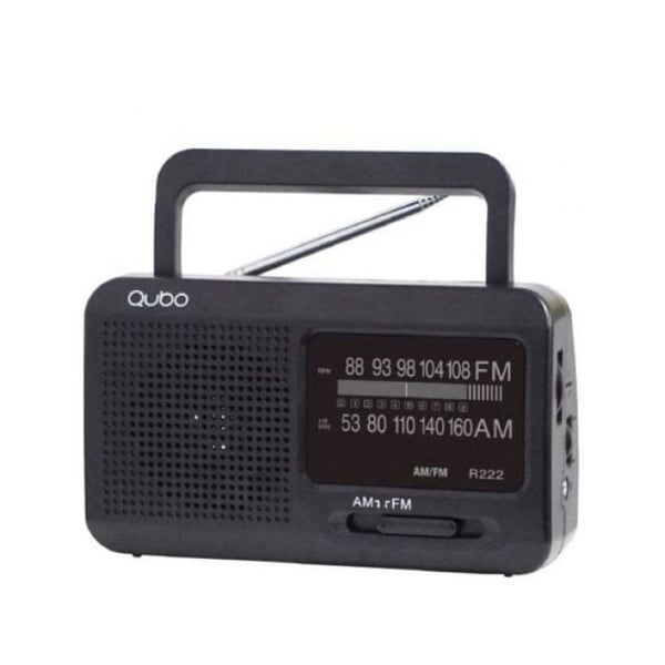 Bärbar radio - QUBO - R-222 - AM/FM - Svart - Batteri/nätadapter Bärbar radio - QUBO - R-222 - AM/FM - Svart - Batteri/nätadapter