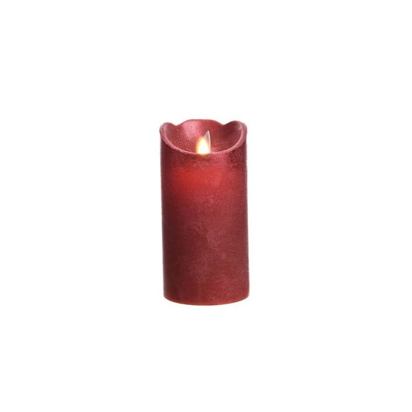 Ljuslykta Inombords Led ø7,5x15cm Färg Röd Metallisk Yta Varm Vit Ljus