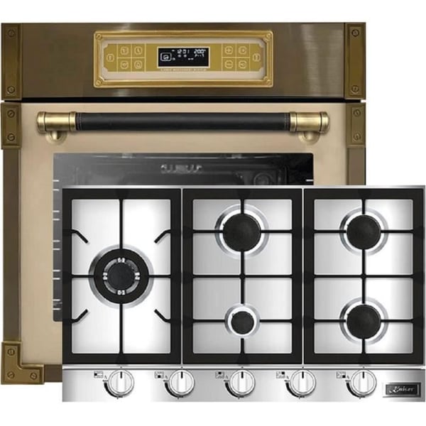 Kaiser FOUR Set EH 6726 ElfAD+KG 9357, Retro inbyggd ugn 80L + gaskokplatta, 90cm