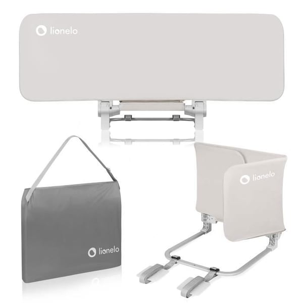 Sängskydd för baby LIONELO Lora - 105 x 45 cm - Fällbar - Säker och stabil ram - Lätt - Transportväska - Beige