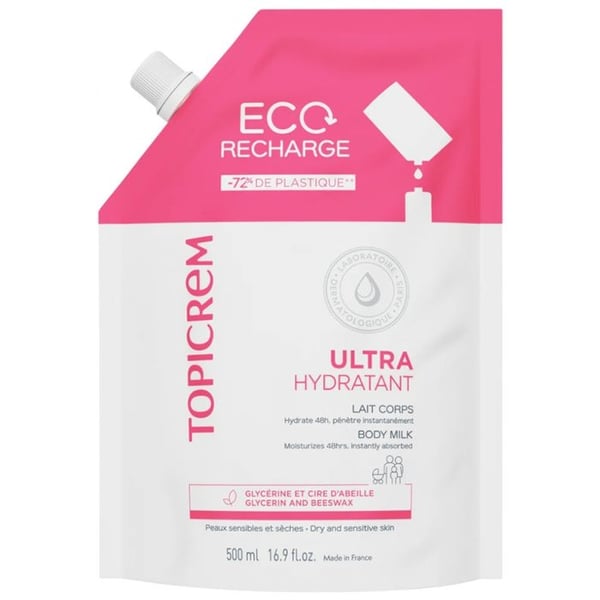 Topicrem Ultra Hydratant Lait Corps Eco Påfyllning 500Ml