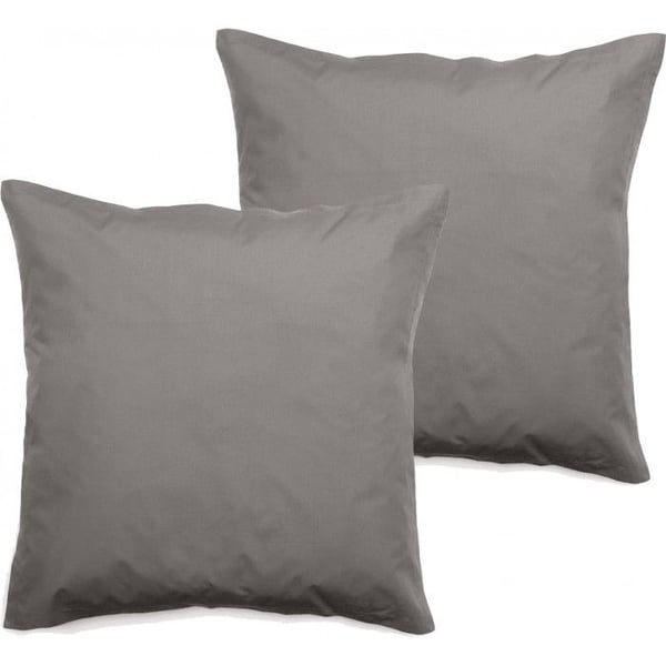 Set om 2 örngott i 100 % kammad perkali bomull, långfibrig 80 trådar/cm² Vent du sud - Aska - Set om 2 örngott 65 x