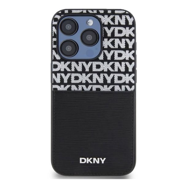 Bakskydd - DKNY - iPhone 15 Pro - Svart - Kortfodral - Optimal Skydd