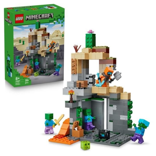 LEGO Minecraft 21587 Zombie-luola - Interaktiivinen peli pojille tai tytöille alkaen 8-vuotiaista