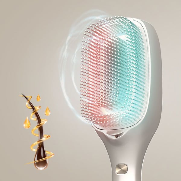 Cecotec Brosse Soufflante HairCare Revitalize Champagne. Värmande stylingborste med 5 teknologier, vibrationsmassage.