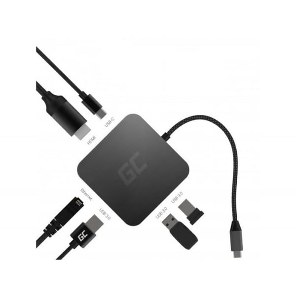 Green Cell 6 i 1 USB-C Adapter HUB Dockningsstation