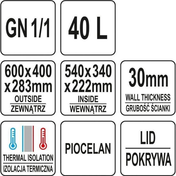 Yato Isolerande behållare 40l GN 1/1