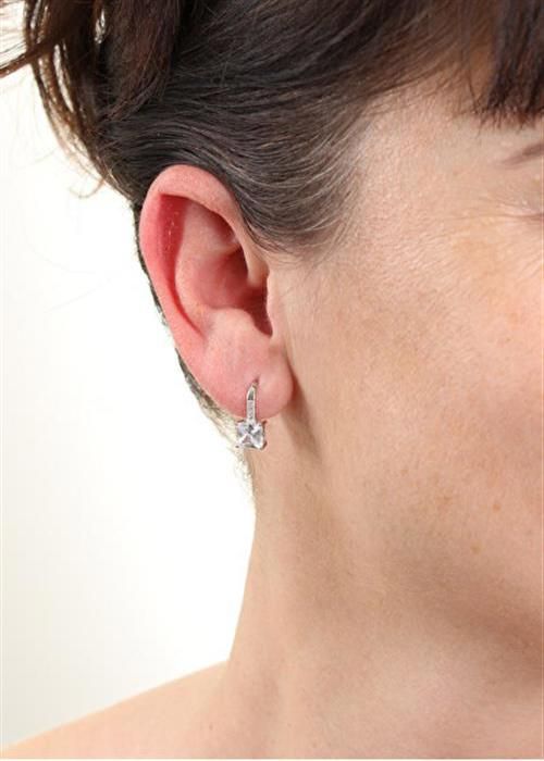Örhängen - MOISS - E0000665 - Silver 925 - Kubisk zirkon - 1,6 cm