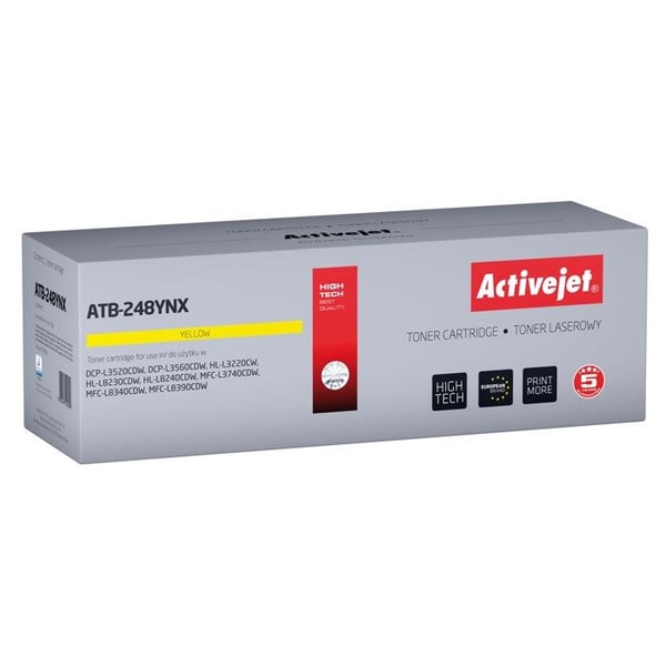 Toner (patron) - ACTIVEJET - TN248XLY ATB-248YNX - Gul - Upp till 2300 sidor - Kompatibel med Brother DCP/HL/MFC