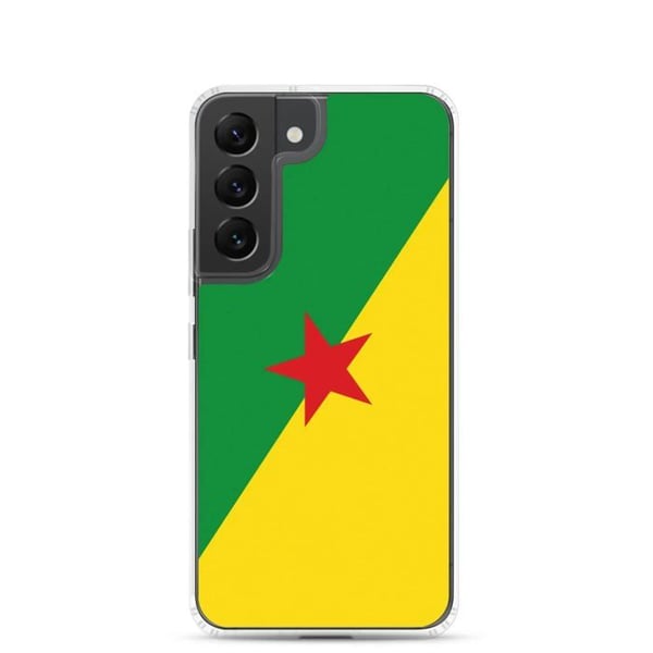Mobilskal – Guyana flagga – Kompatibel med Samsung Galaxy S22 Plus – Flexibelt fodral – Slitstarkt och stötabsorberande – Pixelforma