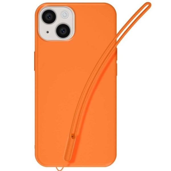 Siliconfodral för iPhone 14 med snöre och handledsrem ingår Jaym Orange