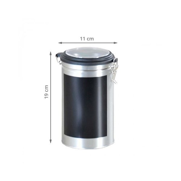 Madkasse - VI OPBEVARER ALT! - Metal - Tafelabel - 1,1 liter - Grå