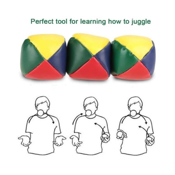 Jongleringsbolde - Mini PU Læderbolde - 6 Pakke - Multifarvet - 5 x 5 cm