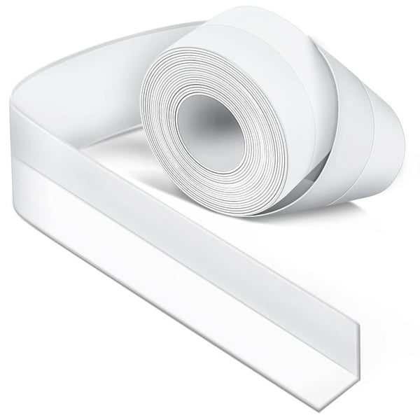 Fogstripp i silikon vit badrum, fogstripp till badkar, tätningsband, mögelskyddande och vattentålig (38cm*3,2m)