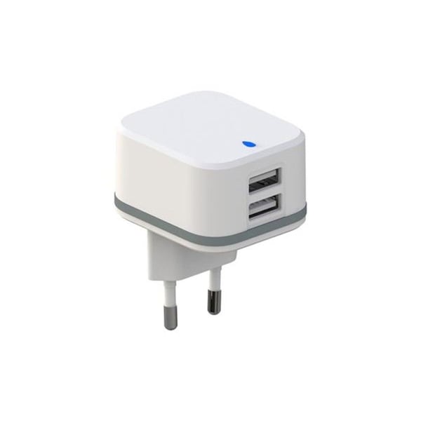 HQ-Power USB-laddare, med 2 USB-portar, 5V 4.8A 24W, idealisk för mobiltelefoner, smartphones, surfplattor, GPS och mer