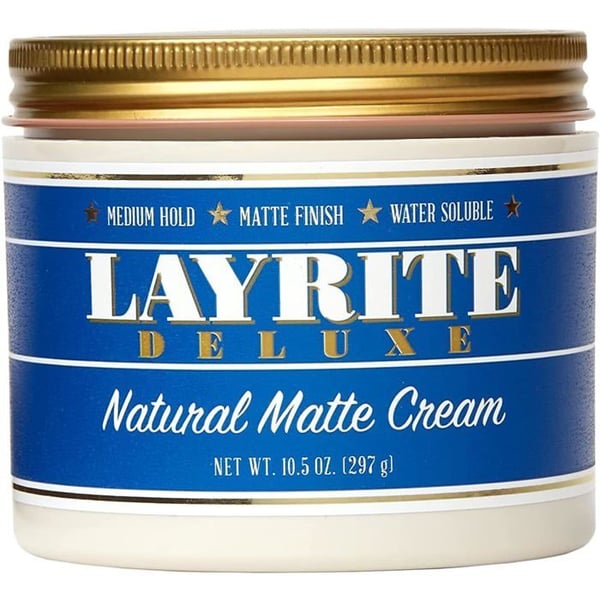 Pommade Crème - LAYRITE - Naturlig Matt - 297g - Medium Fixering - Naturlig Matt Effekt