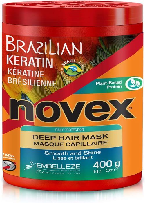 Keratinmask - Novex - 400g - Glans - Mjukhet - Alla hårtyper