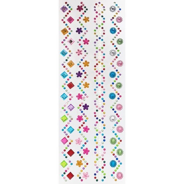 MégaCréa DIY - Strassband i assorterade designer 25,5 x 2 cm 4 stycken