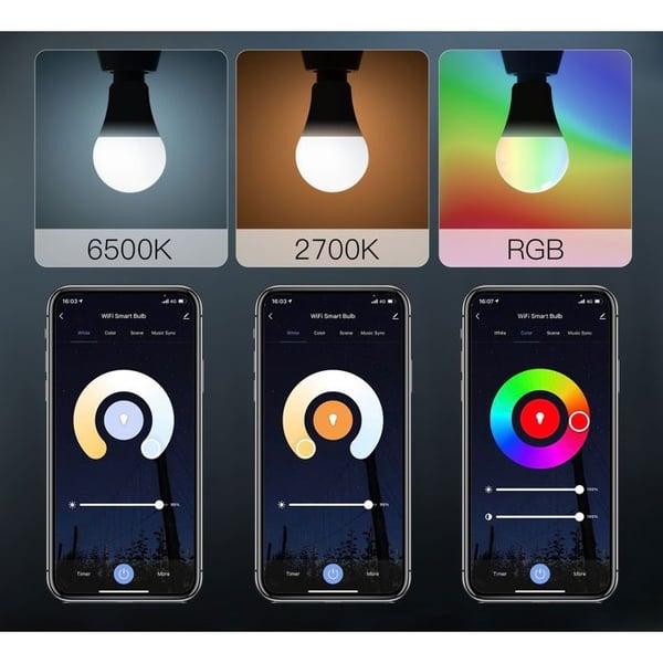 Intelligent Wi-Fi-lampa MOES, E27, RGB, 10W