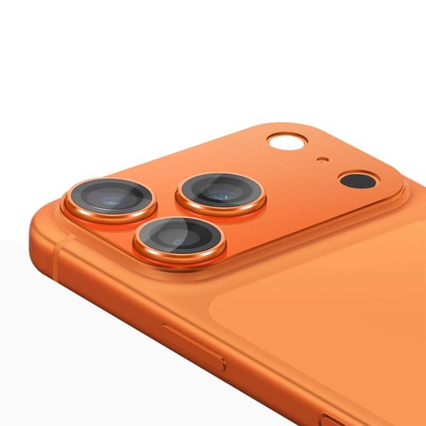 Beskyttelseskamera - PANZER GLASS - PicturePerfect - iPhone 17 Pro - Orange aluminiumramme - Høj transparens glas