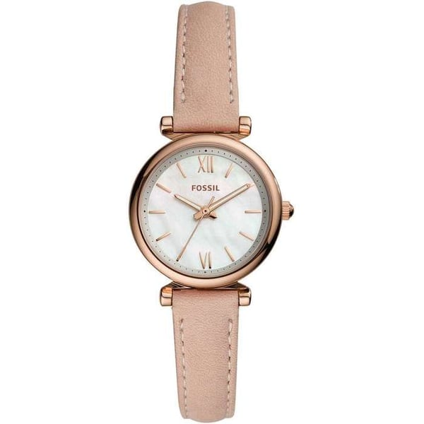 Klocka - FOSSIL - Mini Carlie - Ljusrosa läder - Analog - Chic