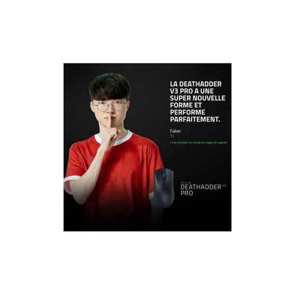 Mus - Razer - Deathadder v3 Pro - Svart - 30000 dpi - 5 programmerbara knappar