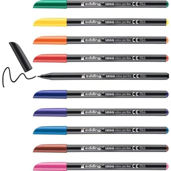 Färgstift - EDDING - Förpackning med 1200 - Rund spets 1 mm - Mängdfärg
