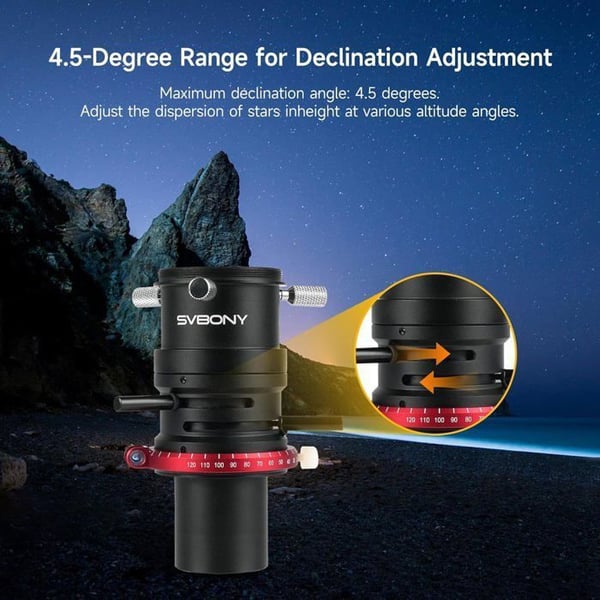 Svbony SV199 Korrigent för Atmosfärisk Dispersion, 1.25" med Vattenpass, 2.25° Avböjningsvinkel för Dispersion, fotografering