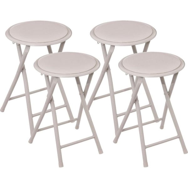 Atmosphera "Elisa" PVC hopfällbar pall - Beige - Paket om 4