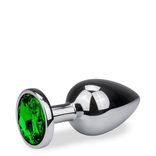 Plug i metall, analbulle - L - 8 färger - smaragd