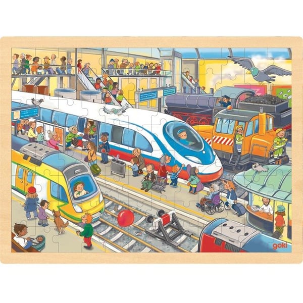 Puzzle - GOKI - Pussel spela - 96 bitar - Trä - 40 x 30 cm