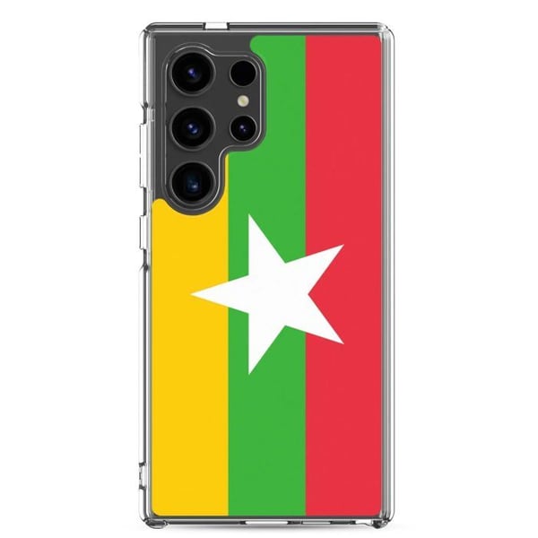 Mobilskal - PIXELFORMA - Flagga från Burma - Kompatibel med Samsung Galaxy S24 - Flexibel - Stötsäker