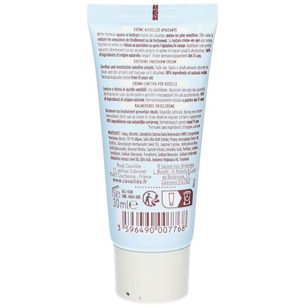 Cavaillès Delicare Kräm Armhålor Känslig Hy 30 ML
