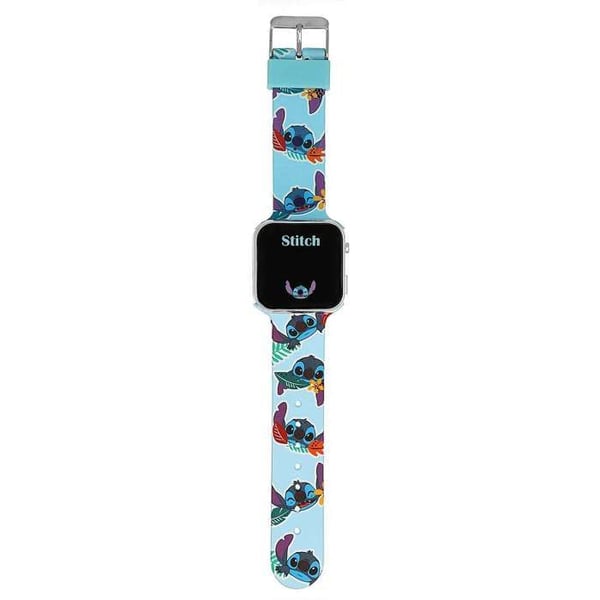 Klocka - ACCUTIME - Stitch - Turkos - LED - Barnslig design